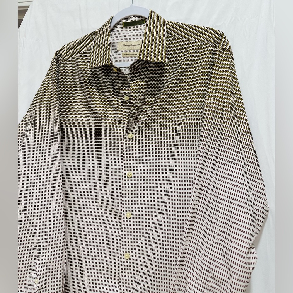 Tommy Bahama Button Down Shirt Long Sleeve Silk/Cotton Mens Size M
